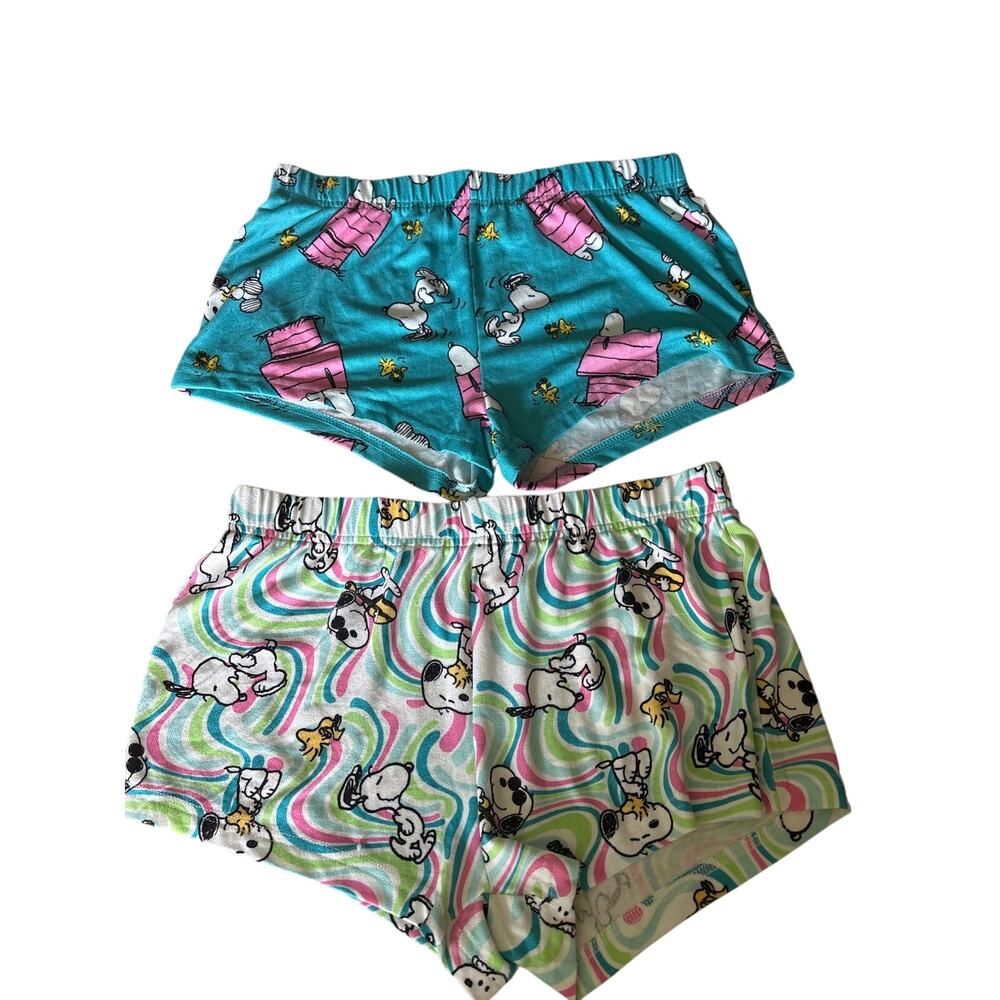 2 NWOT Peanuts Snoopy Pajama Lounge Shorts Size Small 4-6